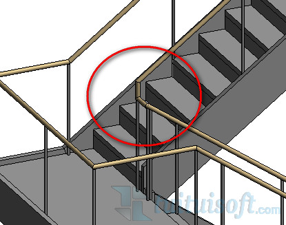 REVIT楼梯转角扶手的处理（二）