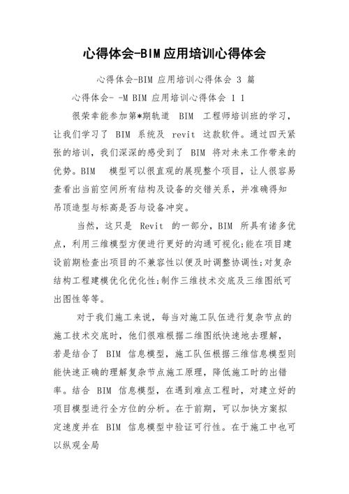 我的BIM培训心得总结