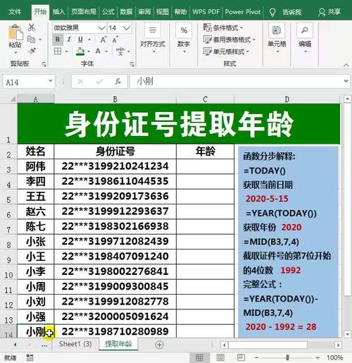 优化提取身份证中的年龄：Excel身份证年龄计算公式 - BIM,Reivt中文网