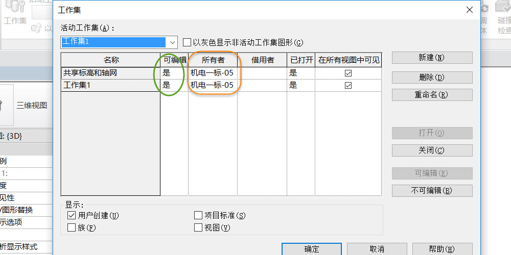 Revit中关于运用工作集方式搭建项目模型需要如何